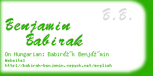 benjamin babirak business card